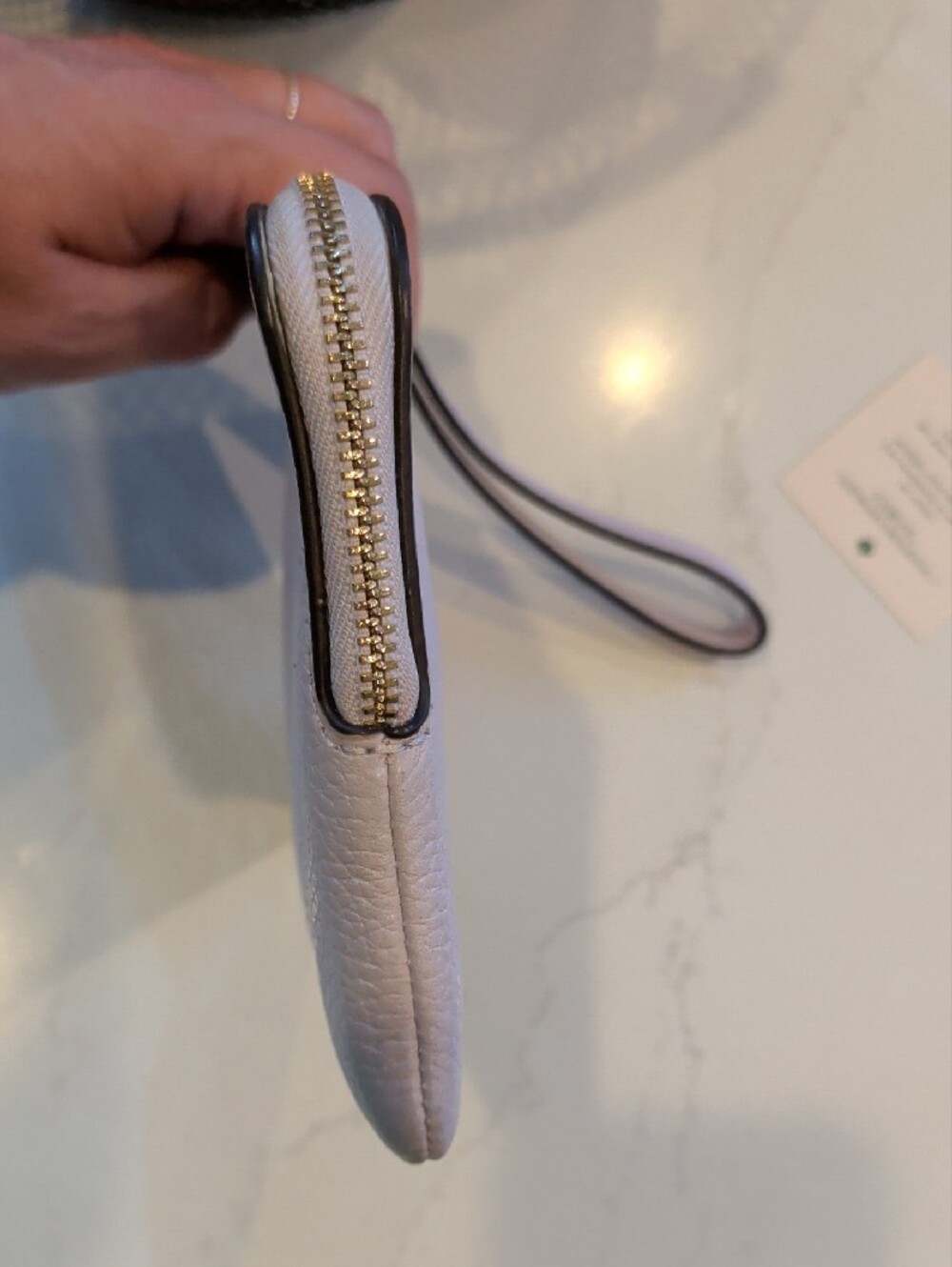 kate spade Lilac Pebble Leather Wristlet with Gold Logo - Picture 10 of 10